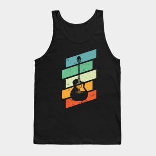 Vintage Style Auditorium Style Acoustic Guitar Retro Colors Tank Top